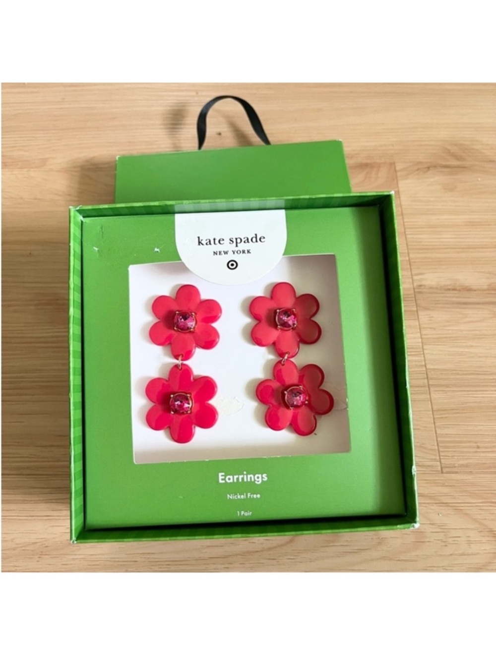 kate spade new york & Target - Red Floral Linear Earrings Limited Edition
